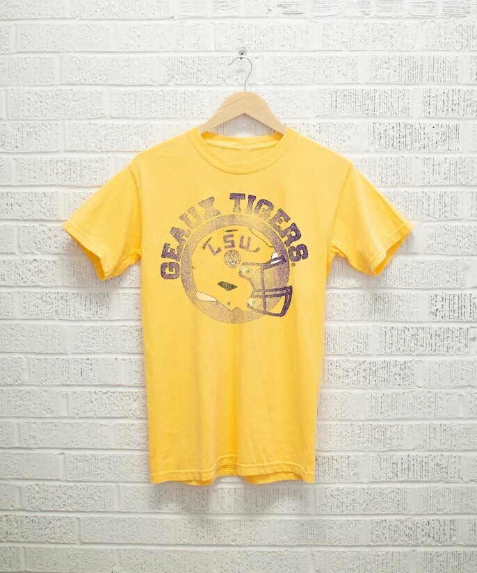 LSU Tigers Helmet Thrifted Tee