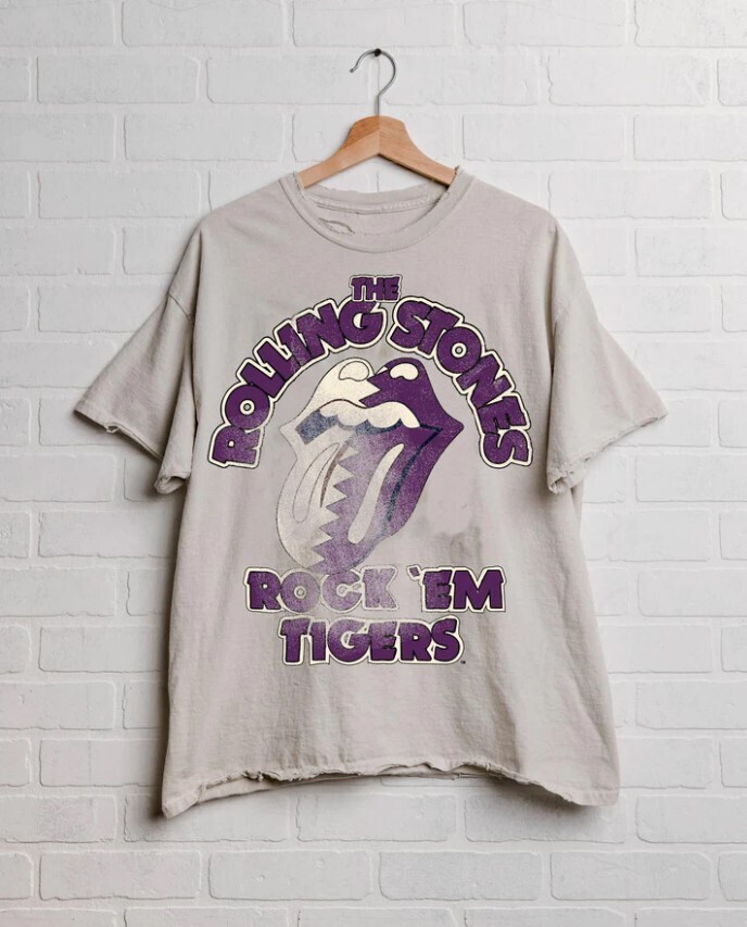 LSU Rolling Stones "Rock 'Em" Thrifted Tee