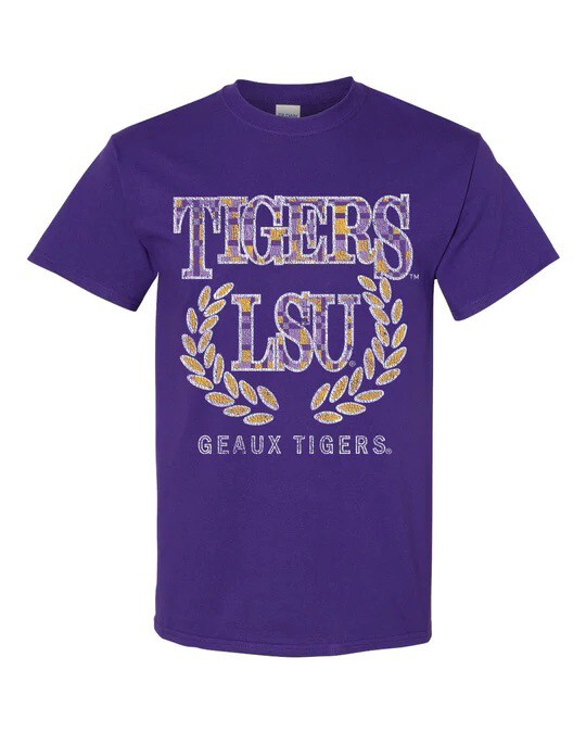 Purple LSU Tigers Thrifted Tee