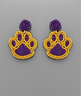 Beaded Tiger Paw Earrings