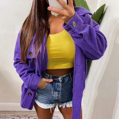 Purple Fleece Shacket