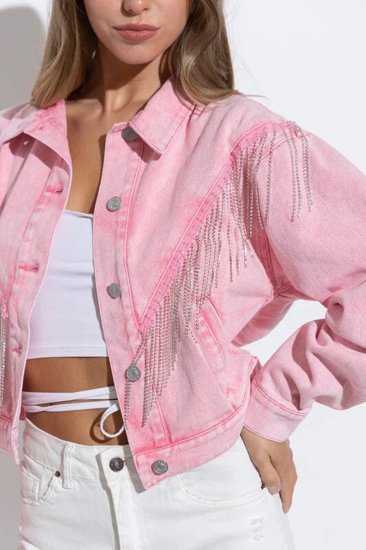Light Pink Rhinestone Jacket