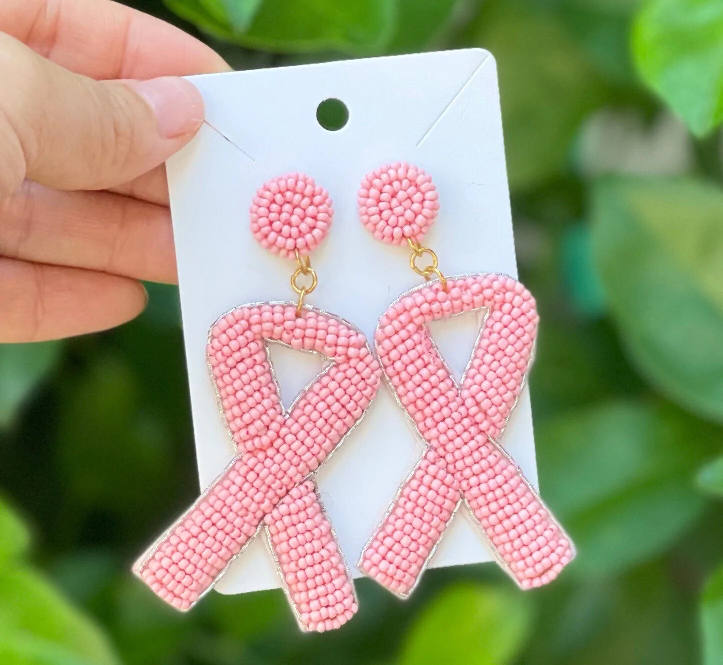 Light Pink Breast Cancer Awareness Earrings