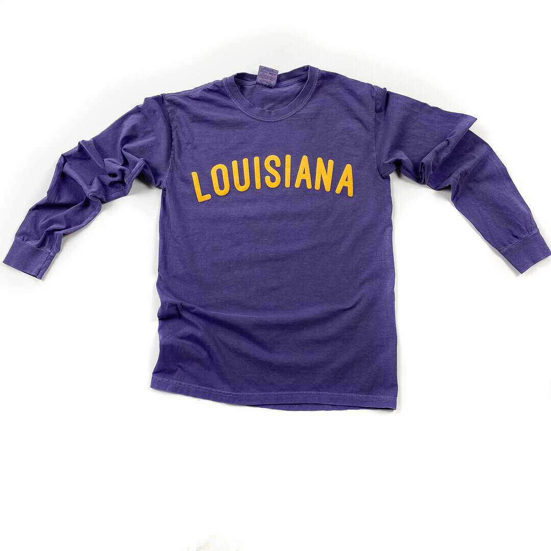 Purple Louisiana Comfort Colors Long Sleeve