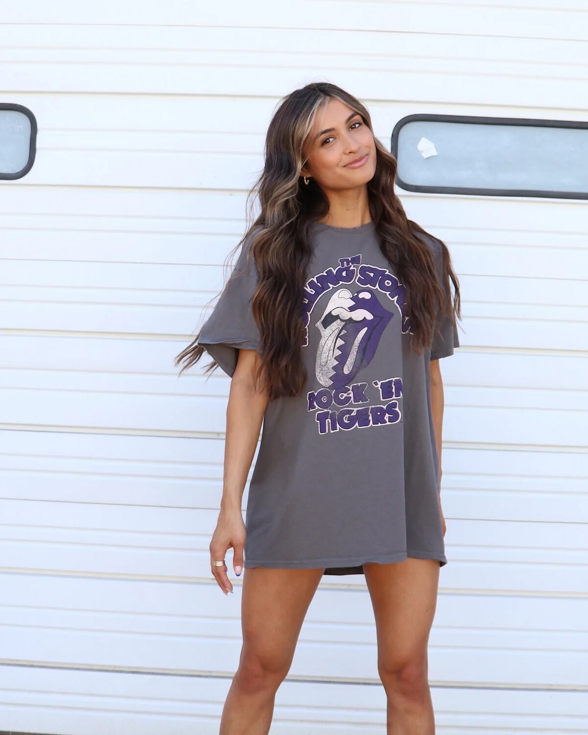 Rolling Stones LSU Football Thrifted  Tee
