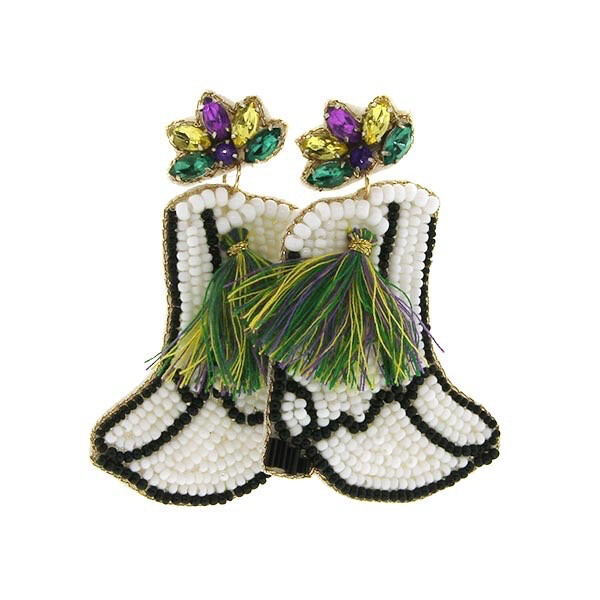 Mardi Gras Marching Boots Earrings