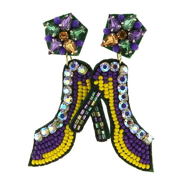 Mardi Gras Muses Beaded Earrings