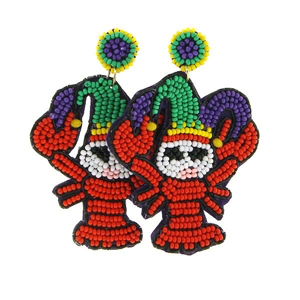 Mardi Gras Crawfish Earrings