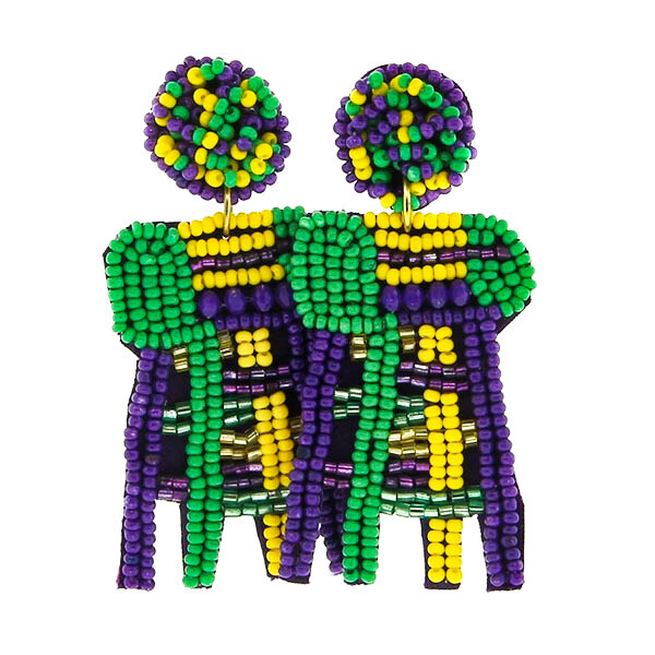 Mardi Gras Parade Ladder Earrings