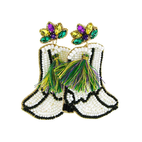 Mardi Gras Marching Boots Earrings