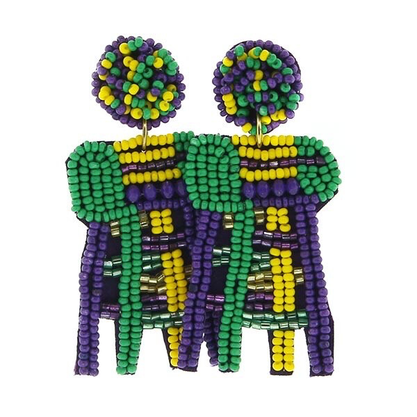 Mardi Gras Parade Ladder Earrings
