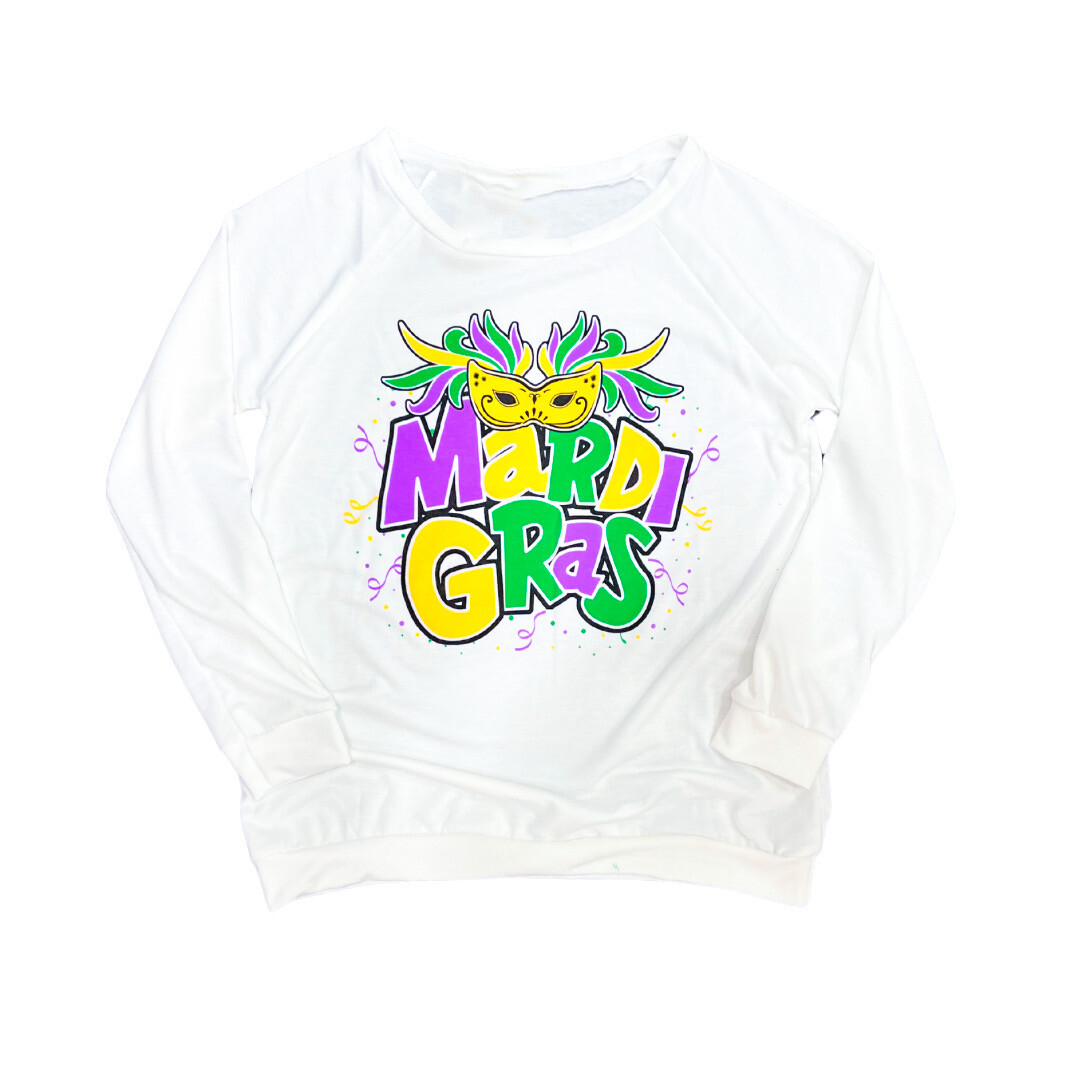 Mardi Gras Mask Party Pullover