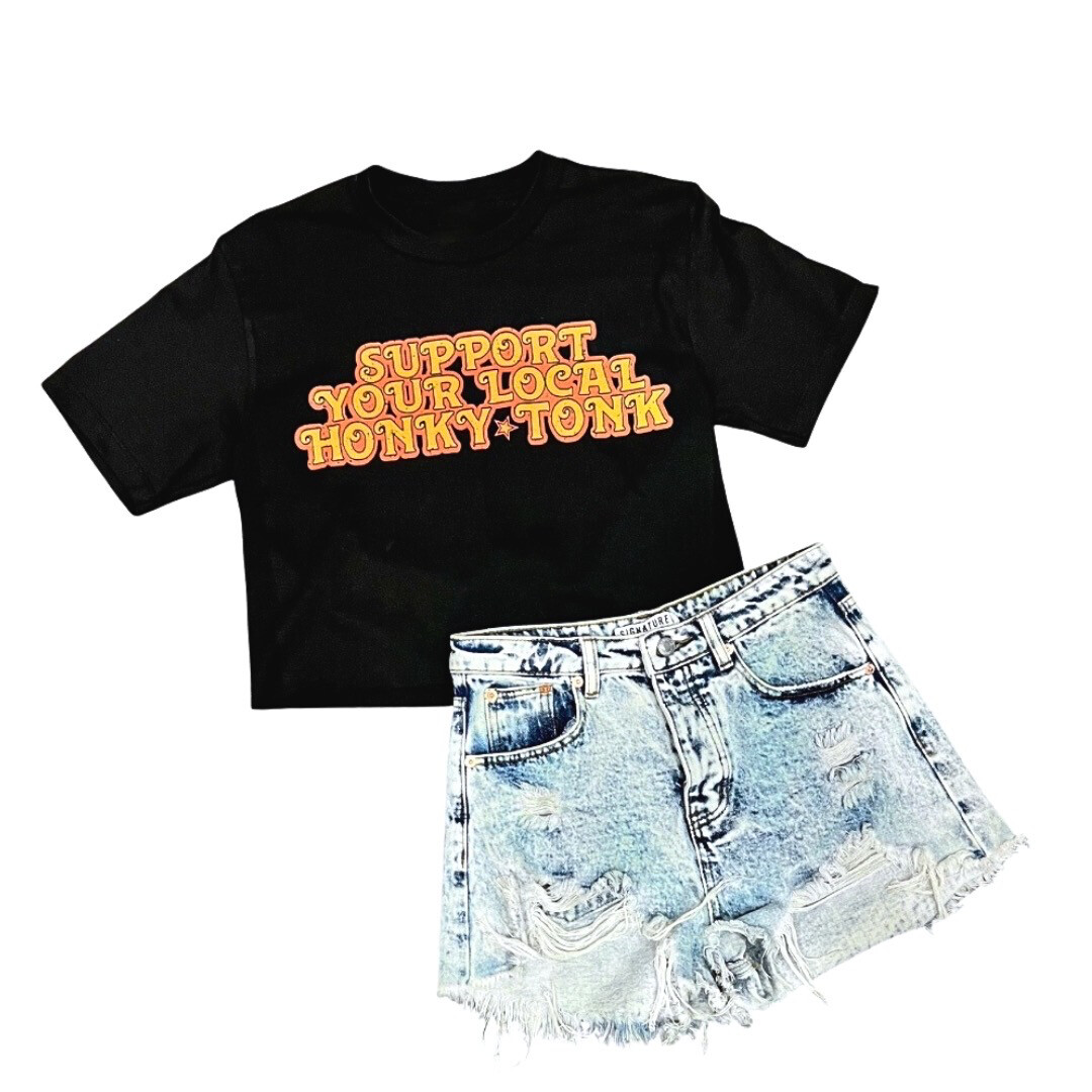 Support Your Local Honky Tonk Cropped T-Shirt