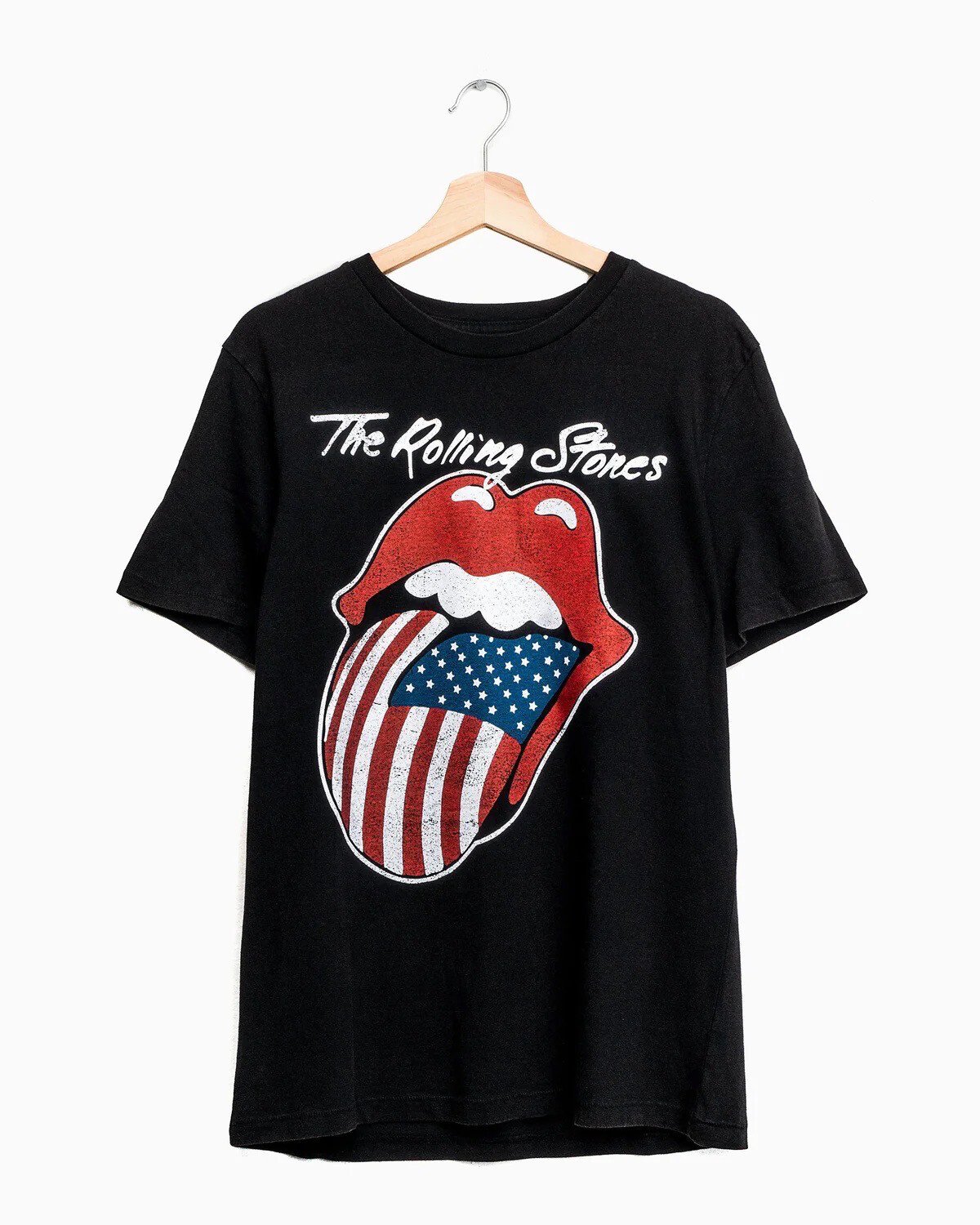 Rolling Stones Thrifted American Flag Shirt