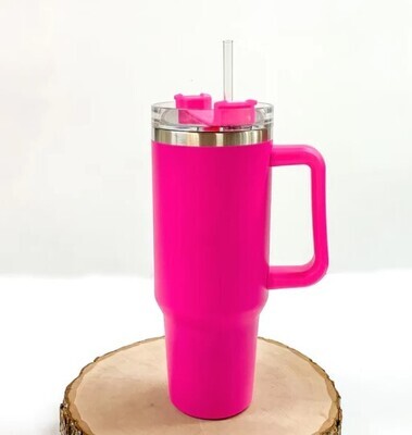 40 oz. Insulated Dupe Tumbler - Hot Pink
