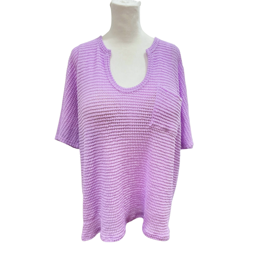 Lavender Waffle Style Top