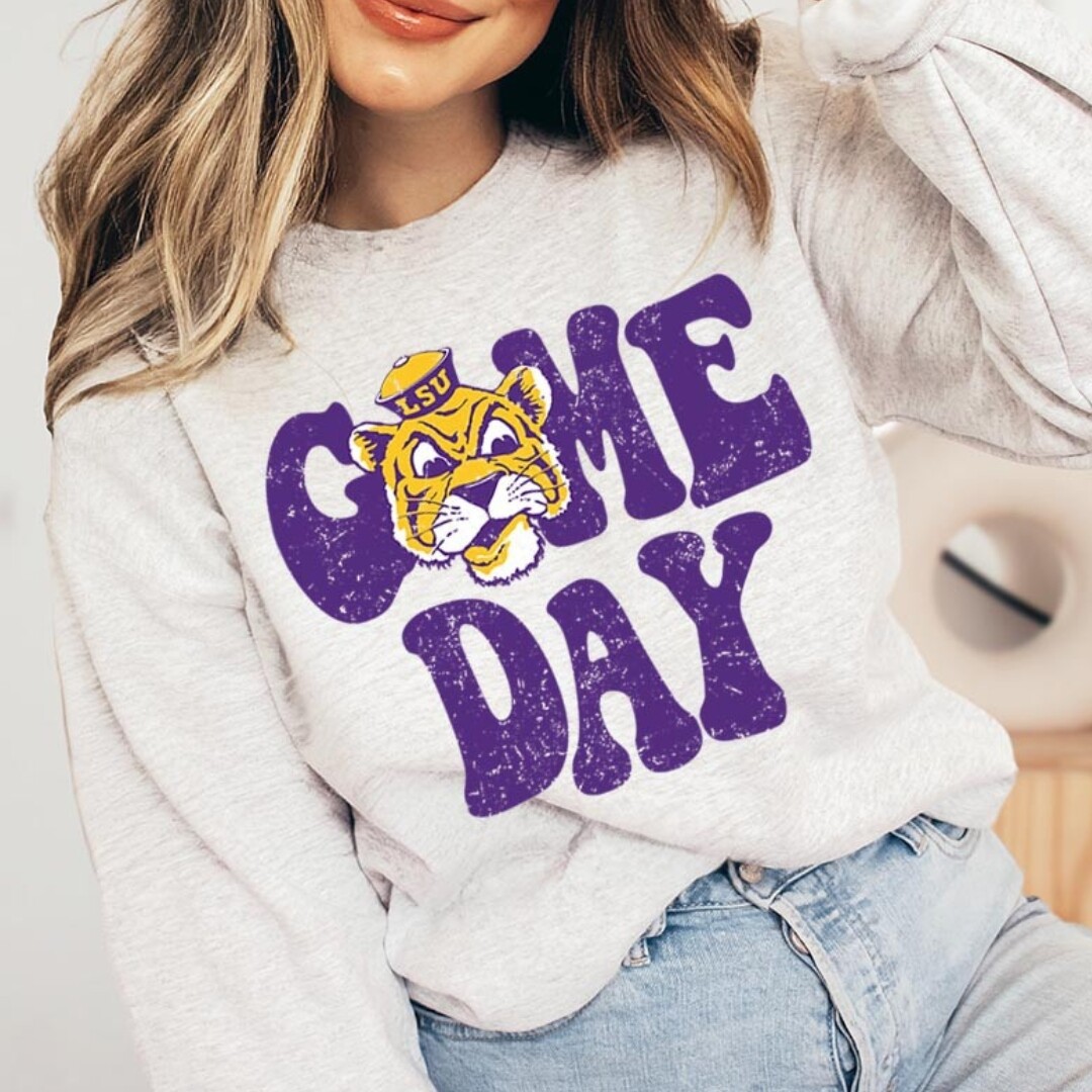 LSU Game Day Pullover - Ash
