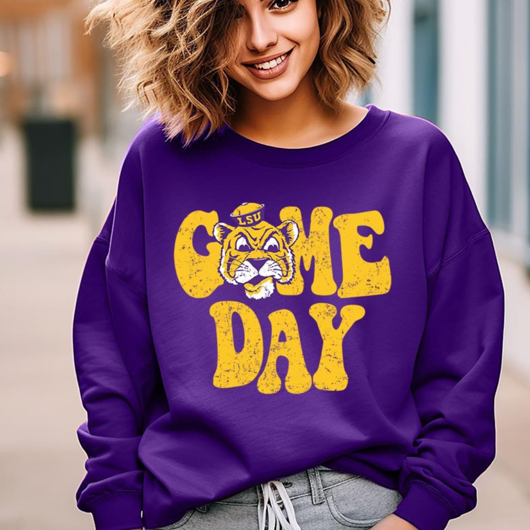 LSU Game Day Pullover - Purple, Unisex Size: S