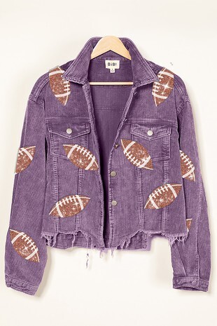 Sequin Football Patch Jacket