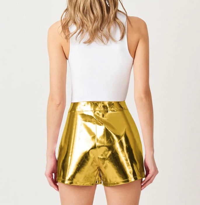 Gold Metallic Shorts