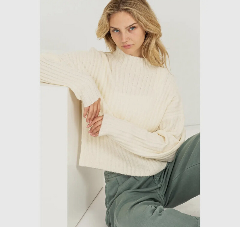 Ivory Ribbed Sweater