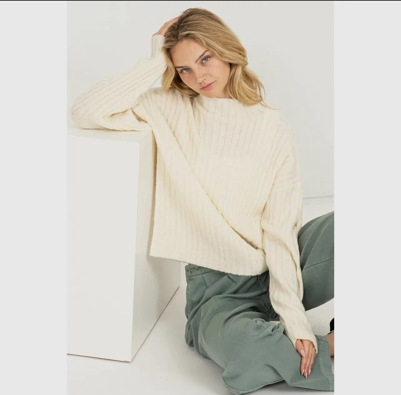 Ivory Ribbed Sweater