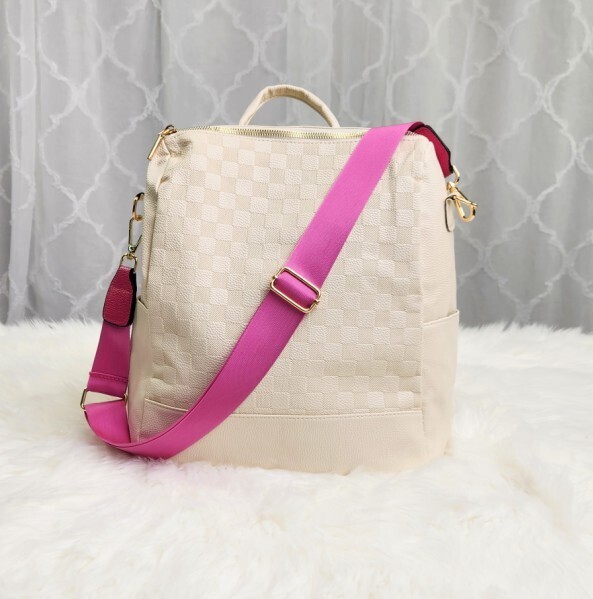 Checkered Backpack - Ivory