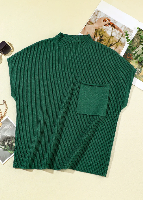 Hunter Green Short Sleeve Sweater