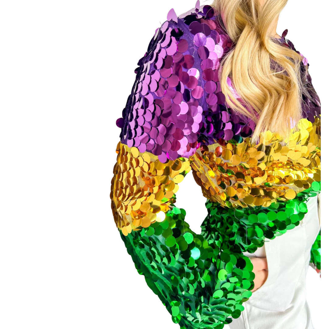 Mardi Gras Sequin Disc Top