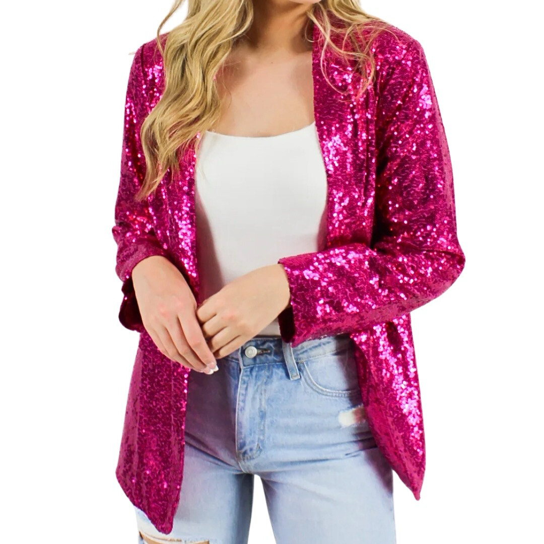 Hot Pink Sequin Blazer