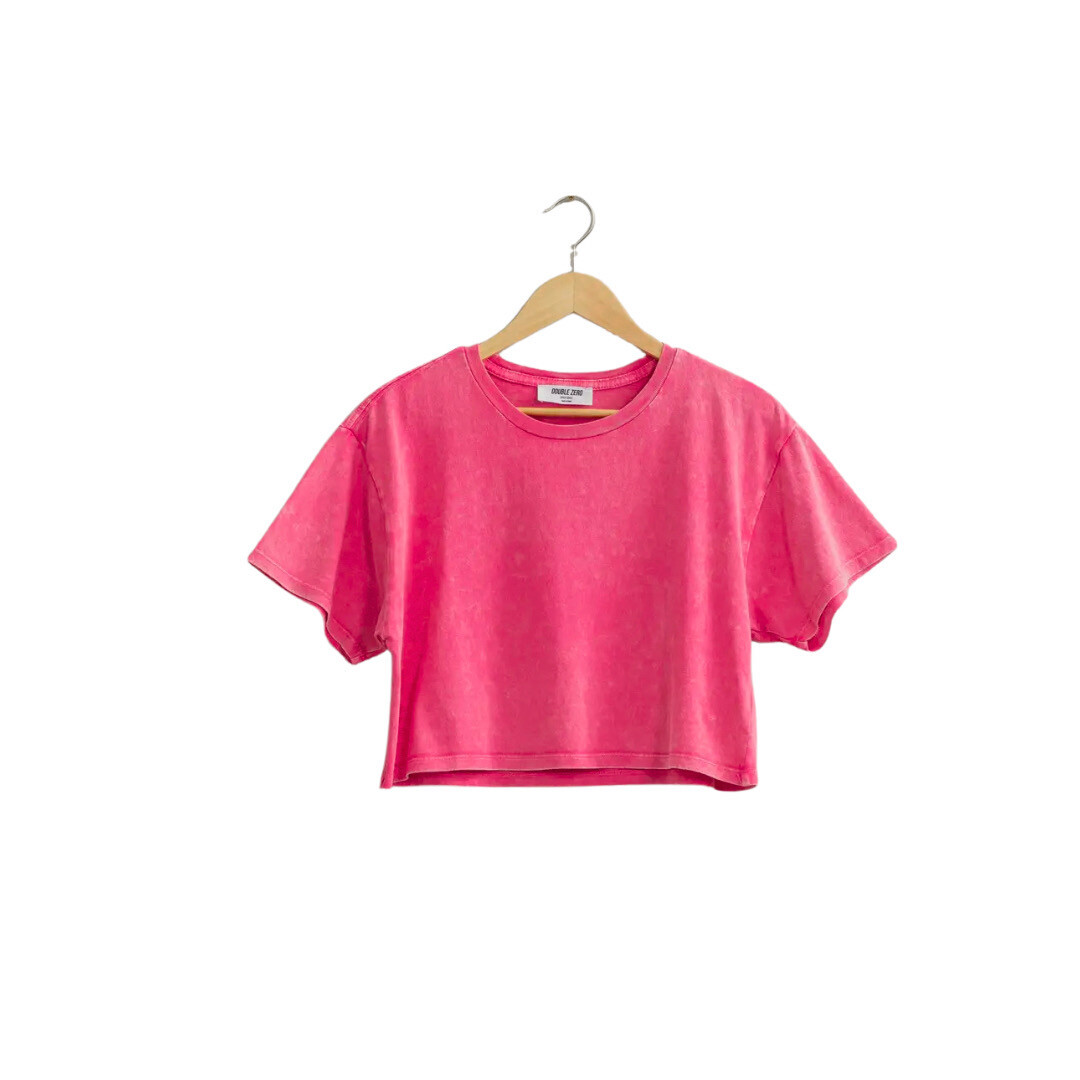Bright Pink Cropped Tee