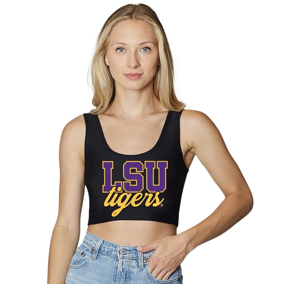 LSU Tigers Cropped Tank - Black