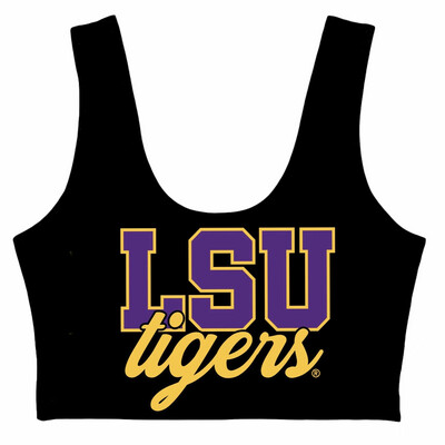 LSU Tigers Cropped Tank - Black