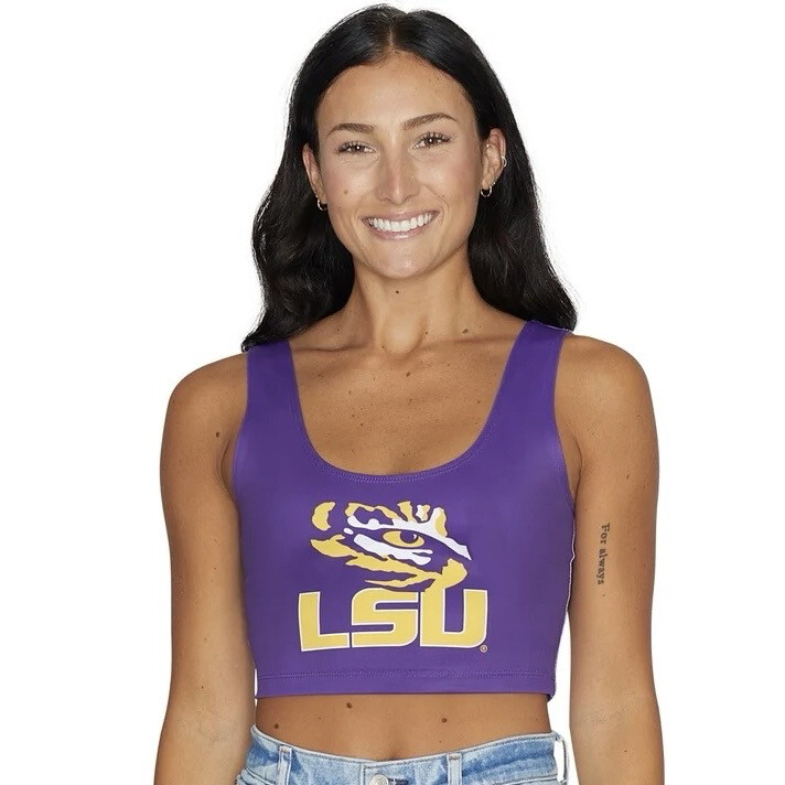 LSU Cropped Tank - Purple