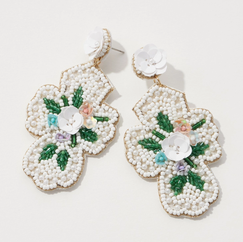 Floral Cross Earrings