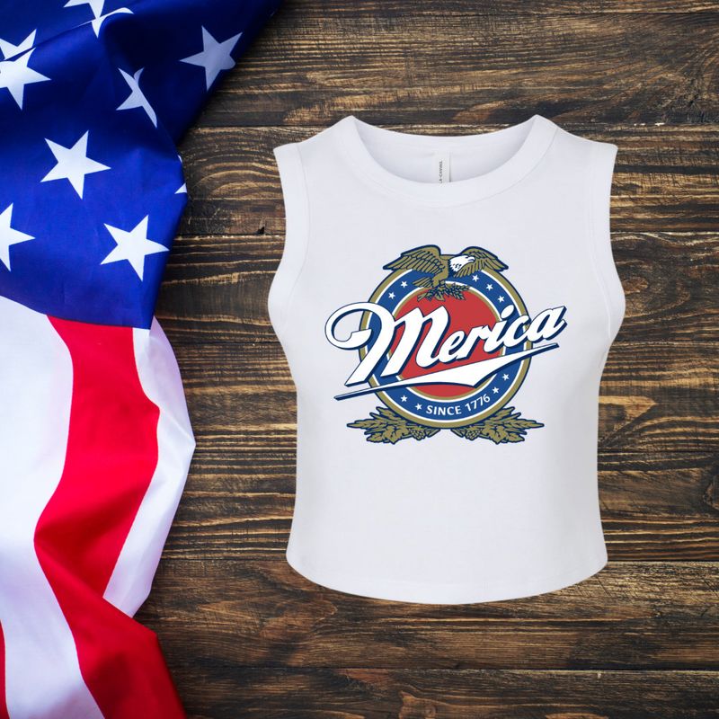 Retro Merica Cropped Tank
