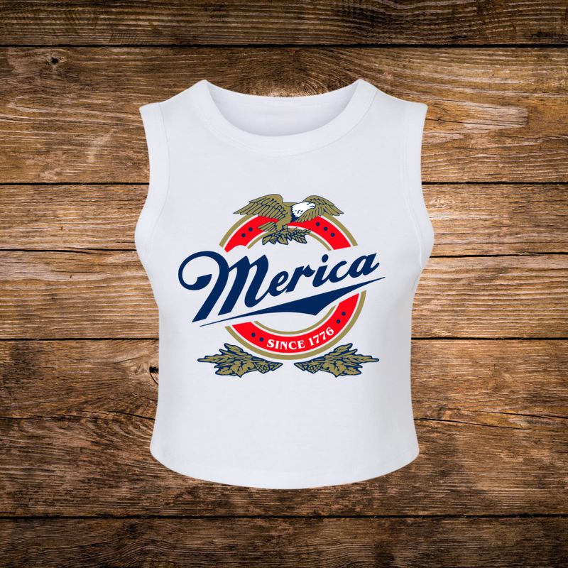 Merica Cropped Tank