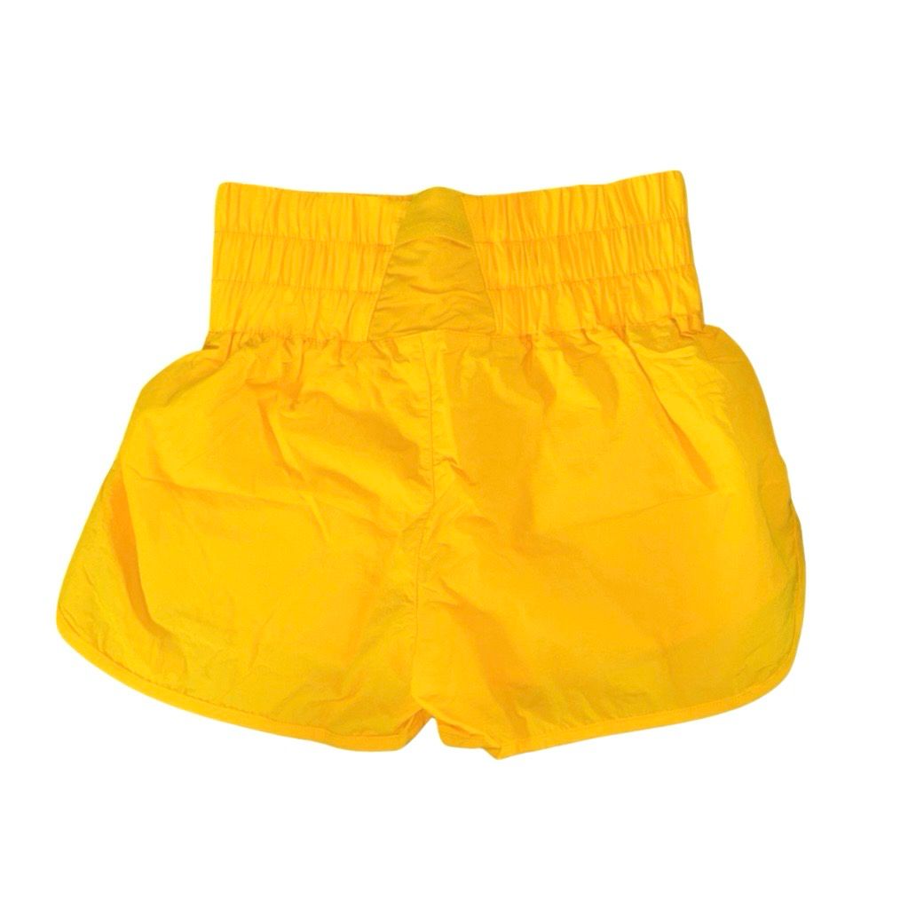Yellow Gold High Rise Windbreaker Shorts