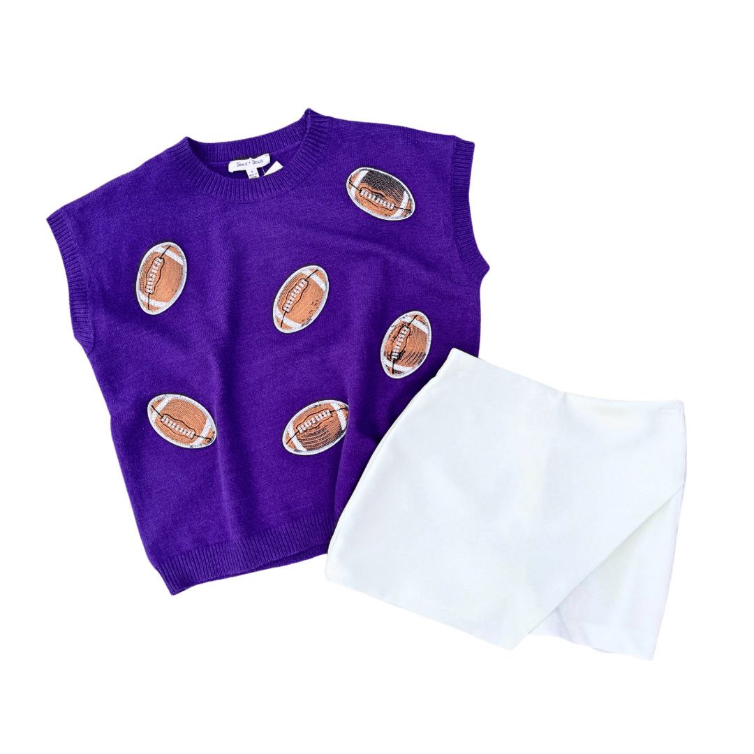 Sequin Football Sleeveless Sweater