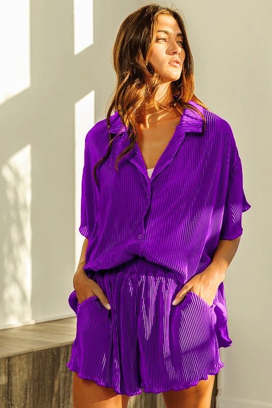 Purple Slinky Two Piece Set