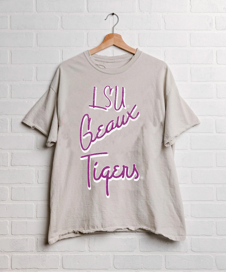 LSU Geaux Tigers Thrifted Tee