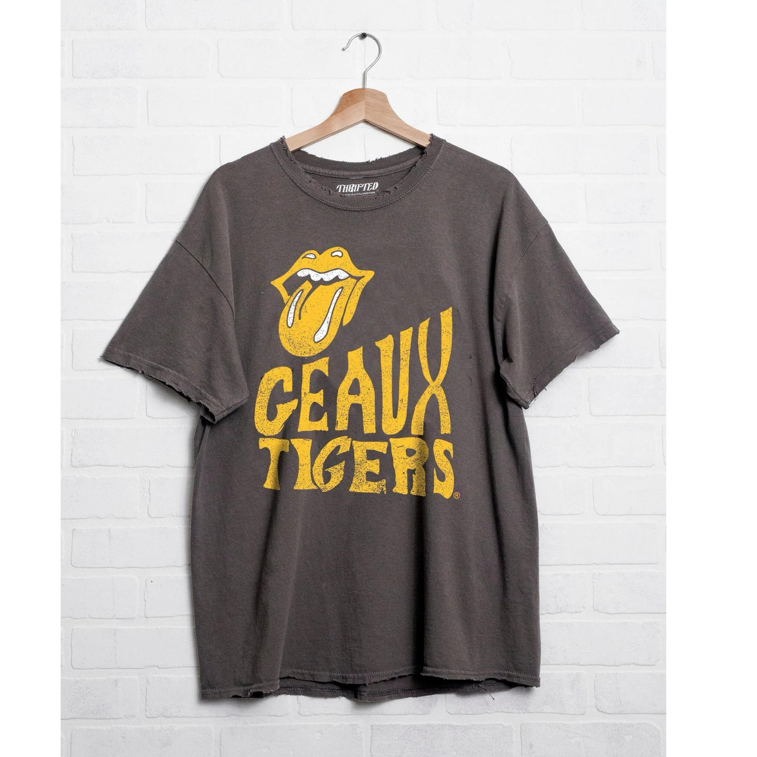 LSU Geaux Tigers Rolling Stones Thrifted Tee