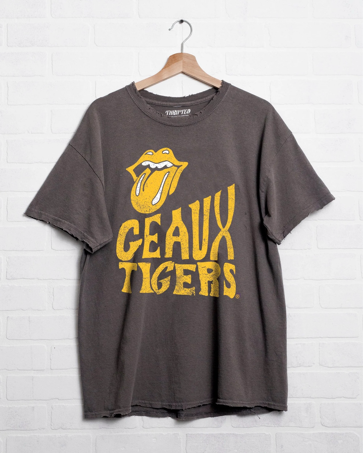 LSU Geaux Tigers Rolling Stones Thrifted Tee