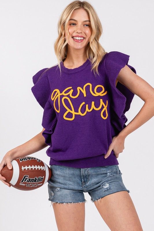 Game Day Ruffle Sleeveless Top