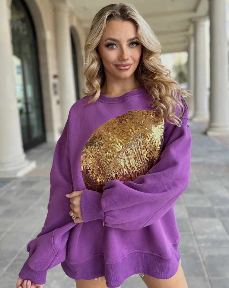 Sequin Football Pullover