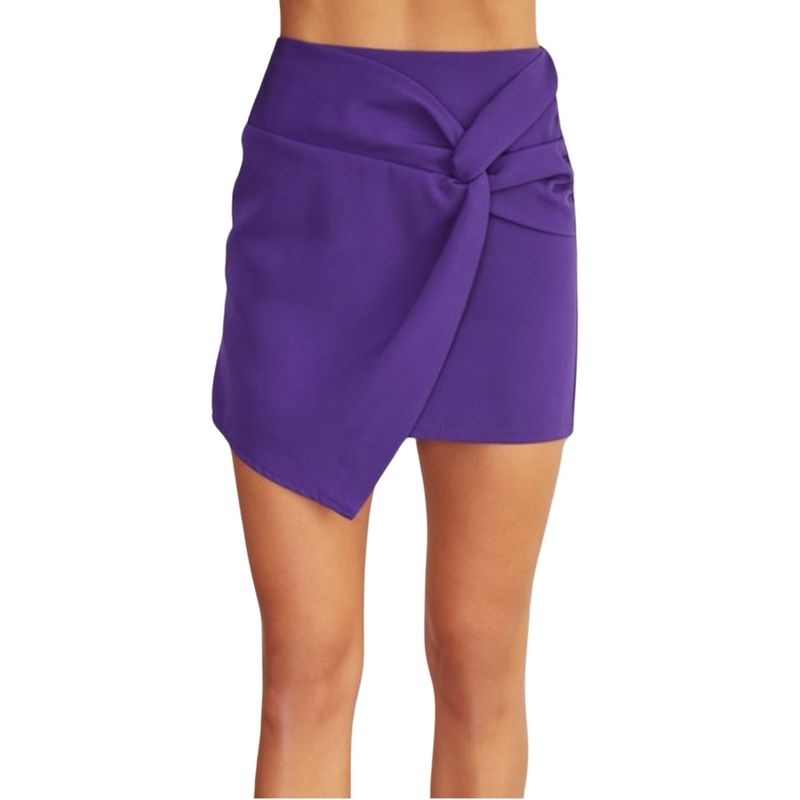 Purple A Line Mini Skirt