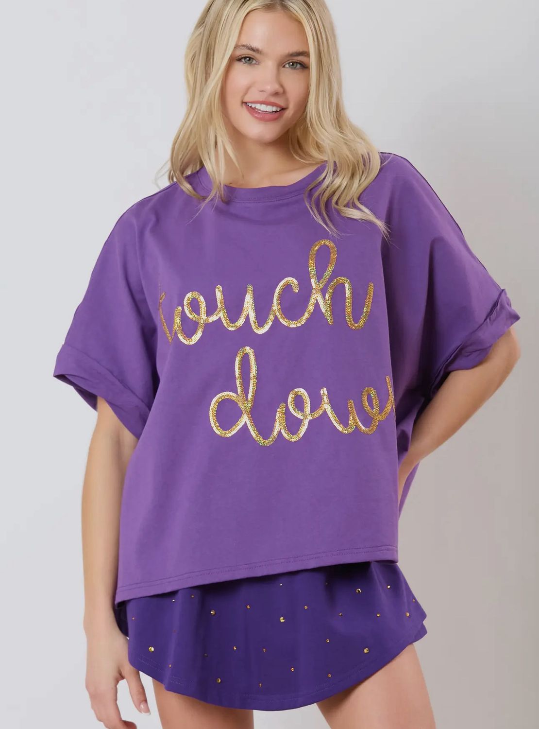 Sequin Oversized Touchdown Top