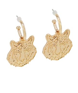 Dainty Tiger Huggie Earrings