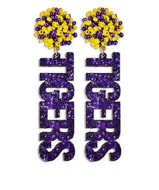 Beaded Glitter  Tigers Earrings