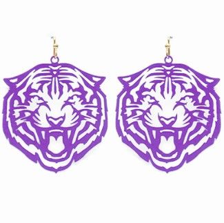 Purple Tiger Earrings
